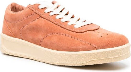 Jil Sander embossed-logo lace-up sneakers Orange