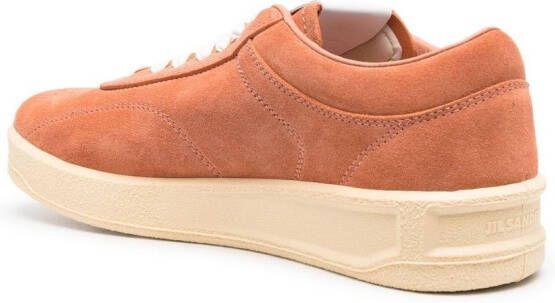 Jil Sander embossed-logo lace-up sneakers Orange