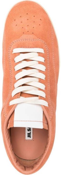 Jil Sander embossed-logo lace-up sneakers Orange