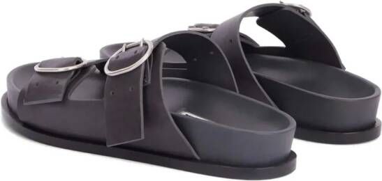 Jil Sander flat buckled leather sandals Grey
