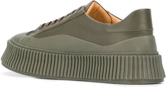 Jil Sander flatform low-top sneakers Green