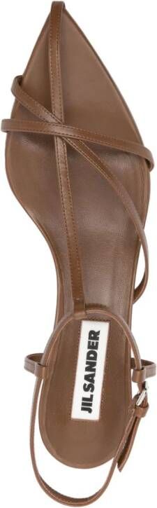 Jil Sander High 40mm leather sandals Brown