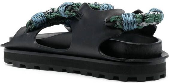Jil Sander interwoven-design multicoloured sandals Black