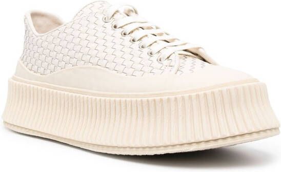 Jil Sander interwoven flatform low-top sneakers White