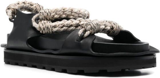Jil Sander interwoven leather sandals Black