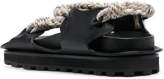 Jil Sander interwoven leather sandals Black