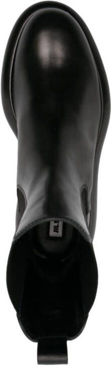 Jil Sander round-toe leather ankle boots Black
