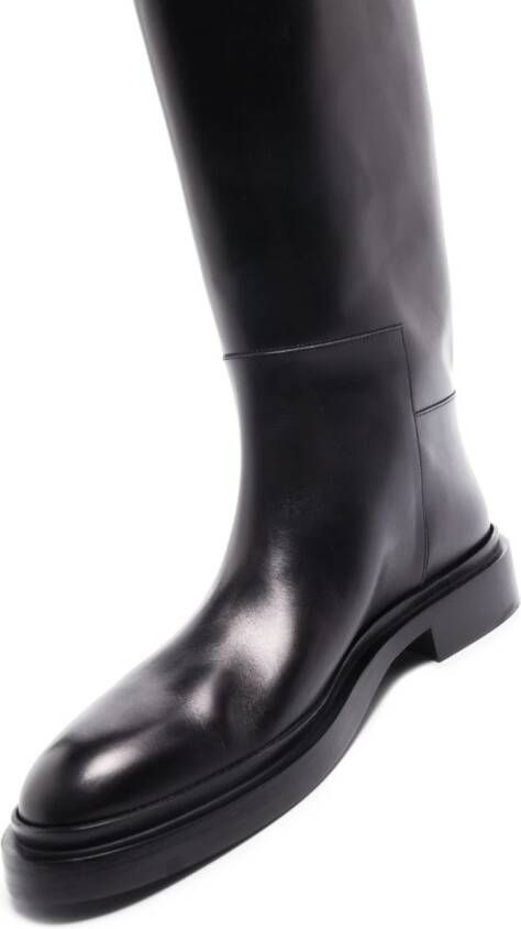 Jil Sander knee-high leather boots Black