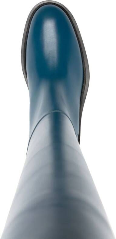 Jil Sander knee-high leather boots Blue