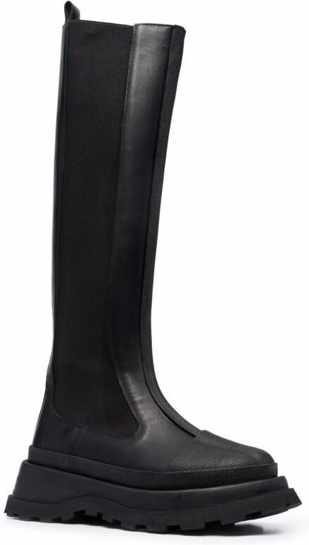 Jil Sander knee-length Chelsea boots Black