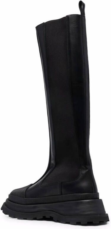 Jil Sander knee-length Chelsea boots Black
