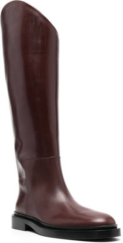 Jil Sander knee-length leather boots Brown
