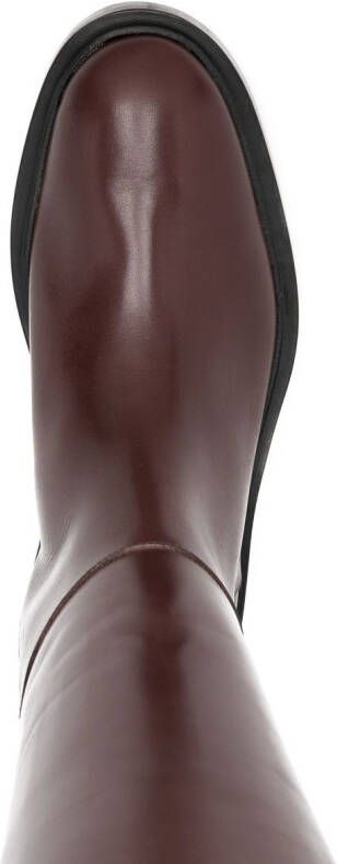 Jil Sander knee-length leather boots Brown