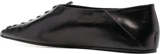 Jil Sander knot-detailing leather ballerina shoes Black