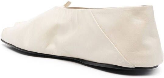 Jil Sander knotted leather ballerina shoes Neutrals