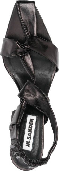 Jil Sander knotted-strap leather sandals Black