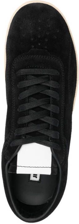 Jil Sander lace-up leather sneakers Black