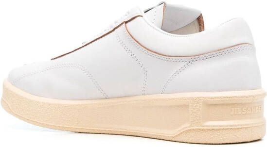 Jil Sander lace-up leather sneakers White