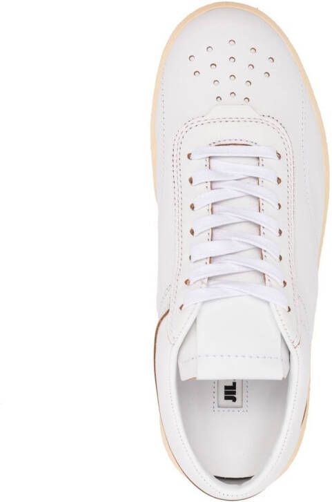 Jil Sander lace-up leather sneakers White