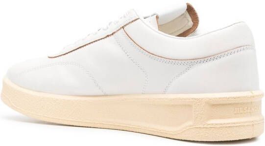 Jil Sander lace-up leather sneakers White