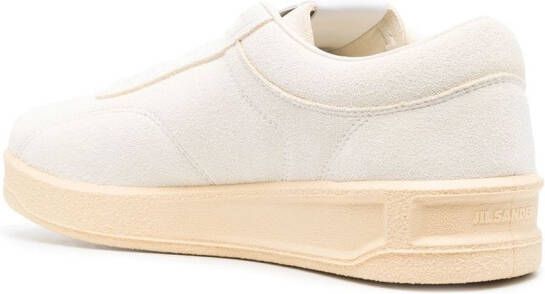 Jil Sander lace-up leather sneakers White