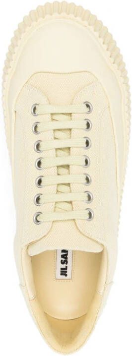 Jil Sander lace-up panelled sneakers Yellow