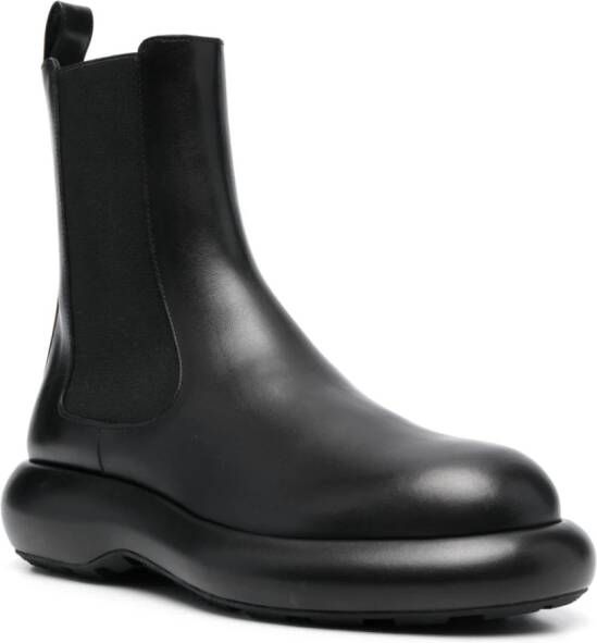 Jil Sander leather ankle boots Black