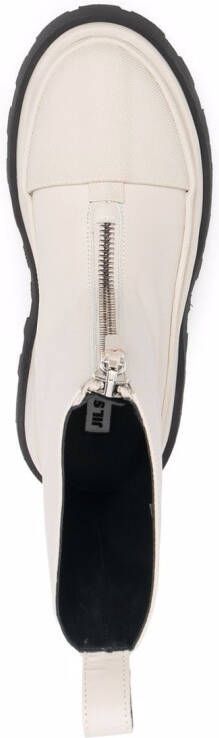 Jil Sander leather front-zip ankle boots Neutrals