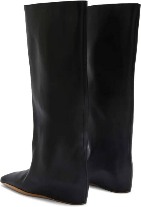 Jil Sander leather knee boots Black