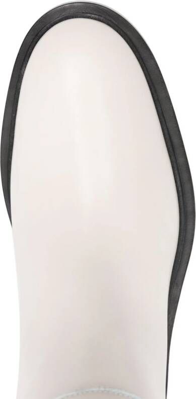 Jil Sander leather knee-high riding boots White