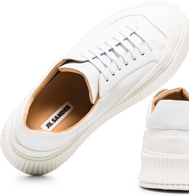 Jil Sander leather low-top sneakers White