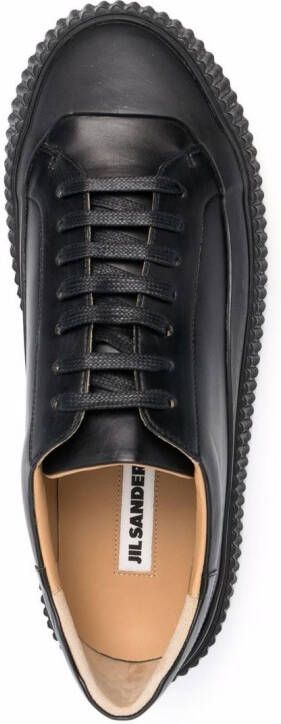 Jil Sander leather platform sneakers Black