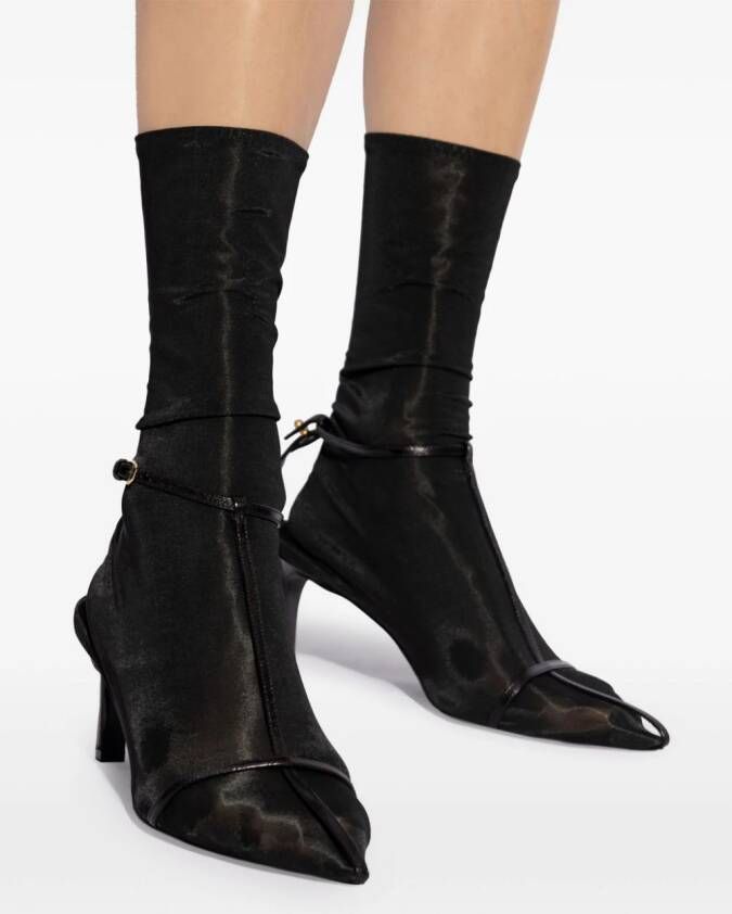Jil Sander leather-trim sock boots Black