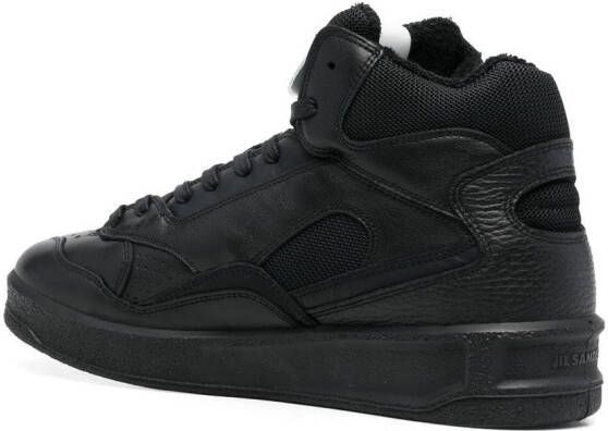 Jil Sander logo-embossed high-top sneakers Black