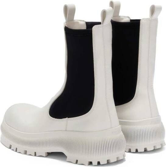 Jil Sander logo-embossed leather boots White