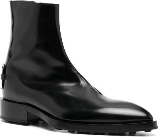 Jil Sander logo-plaque leather boots Black