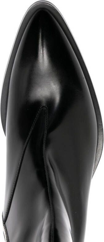 Jil Sander logo-plaque leather boots Black