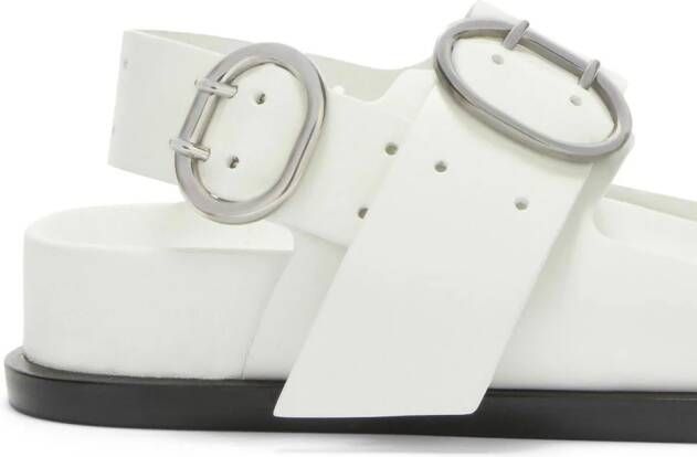 Jil Sander open-toe buckled leather sandals White