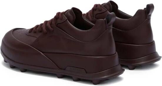 Jil Sander Orb leather sneakers Red