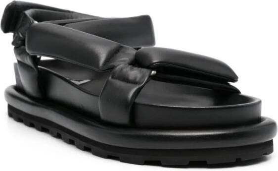 Jil Sander padded leather sandals Black