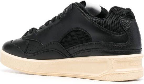 Jil Sander panelled low-top leather sneakers Black
