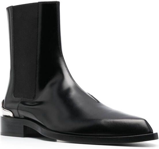 Jil Sander pointed leather ankle boots Black