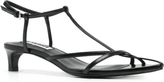 Jil Sander pointed open-toe leather sandals Black