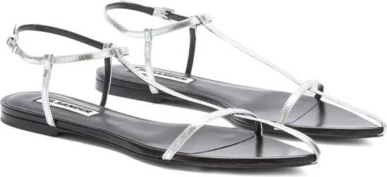 Jil Sander pointed open-toe leather sandals Grey