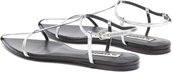 Jil Sander pointed open-toe leather sandals Silver