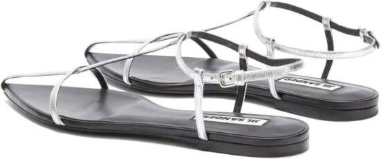 Jil Sander pointed open-toe leather sandals Grey