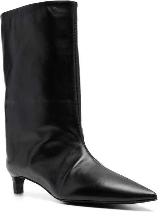 Jil Sander pointed-toe leather boots Black