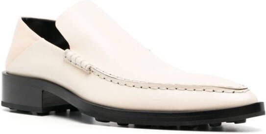 Jil Sander pointed-toe leather loafers Neutrals