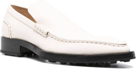 Jil Sander pointed-toe leather loafers White