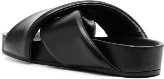 Jil Sander crossover-strap leather sandals Black